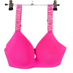 GUC Victoria's Secret Wireless Padded Neon Pink COMFY Bra Sz 32D
